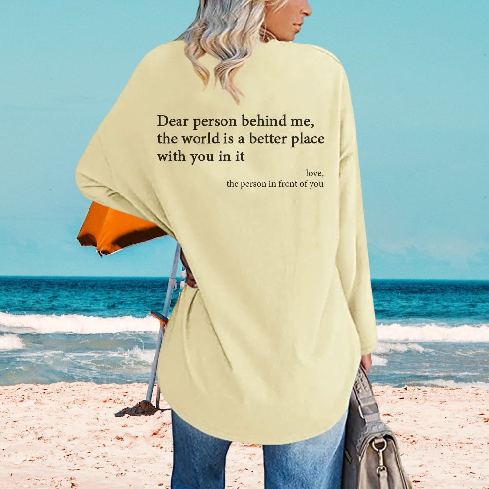 'DEAR PERSON BEHIND ME' V-NECK TOP