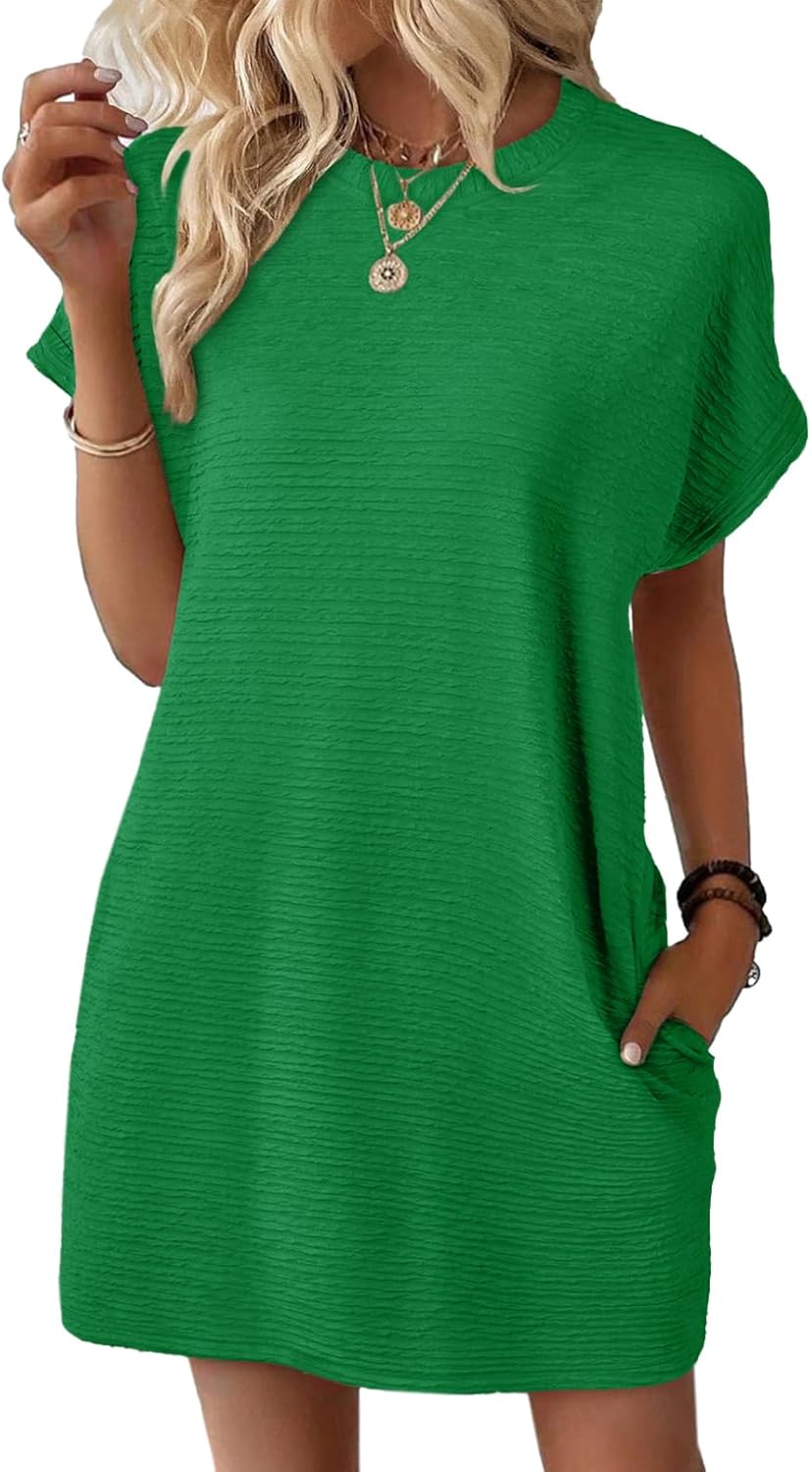 Limited time sale🔥Women's Lightweight Summer Short Sleeve Dress with Pockets