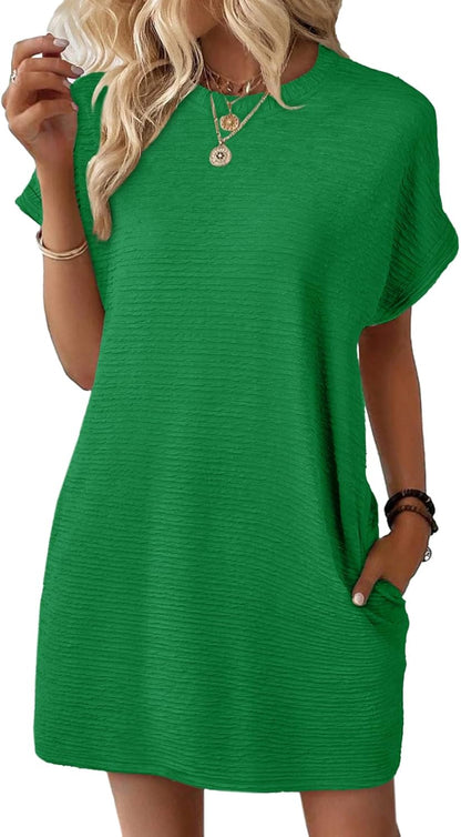 Limited time sale🔥Women's Lightweight Summer Short Sleeve Dress with Pockets