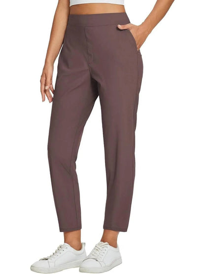 Women's Travel Pants Lightweight Anklle Dresss Pants With Zipper Pockets Summer UPF50