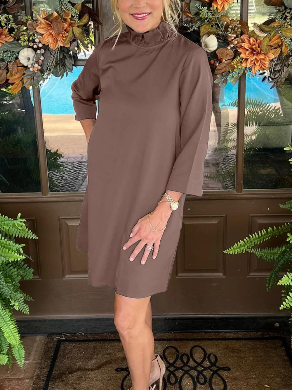 Back Neck Tie Mini Dress (Buy 2 Free Shipping)