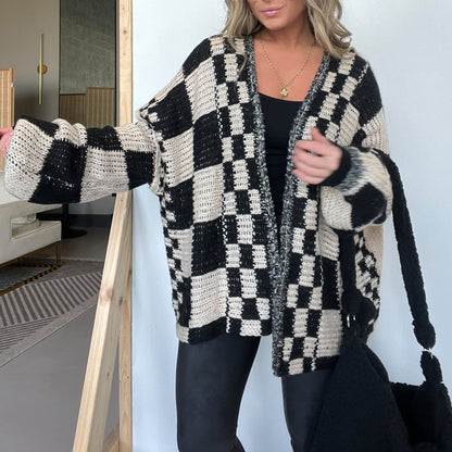 Checkered  Oversized Cardigan (Buy 2 Free Shipping)