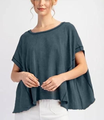 Mineral Washed Short Sleeve Top