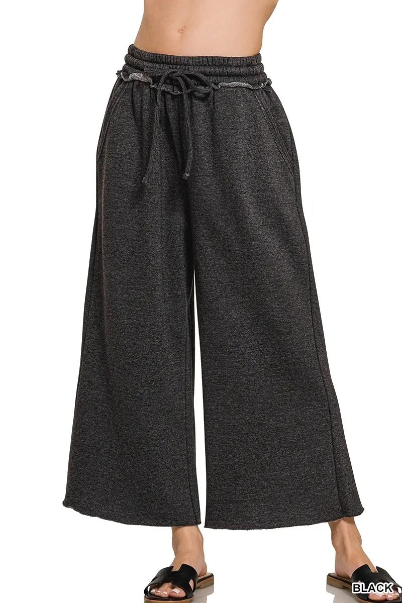 ✨ Women's Comfy Acid Wash Palazzo Sweatpants with Pockets