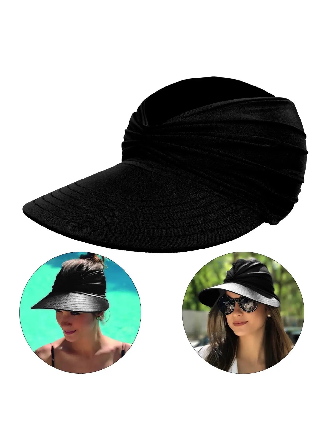 Women's Sun Protection Wide Brim Visor Hat Casual Outdoor Beach Sun Hat