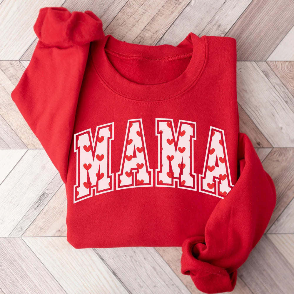 Valentines Mom Heart Crewneck Sweatshirt
