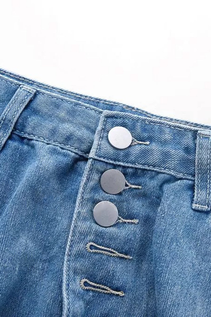 Ripped Button Up Low Waist Jeans(Buy 2 Free Shipping)