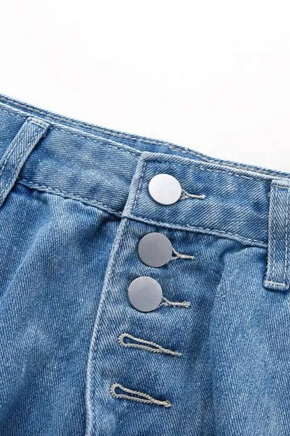 Ripped Button Up Low Waist Jeans(Buy 2 Free Shipping)