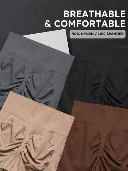 4-Pieces High Waist Tummy Control Butt-Lifting Seamless Shorts