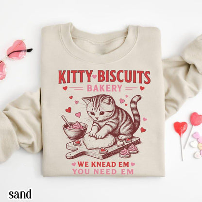 Valentines Kitty Biscuits Bakery Sweatshirt