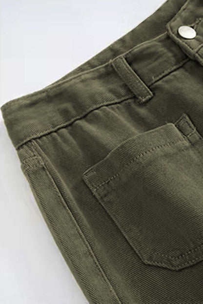 Dual Pocket Front Wide Leg Jeans