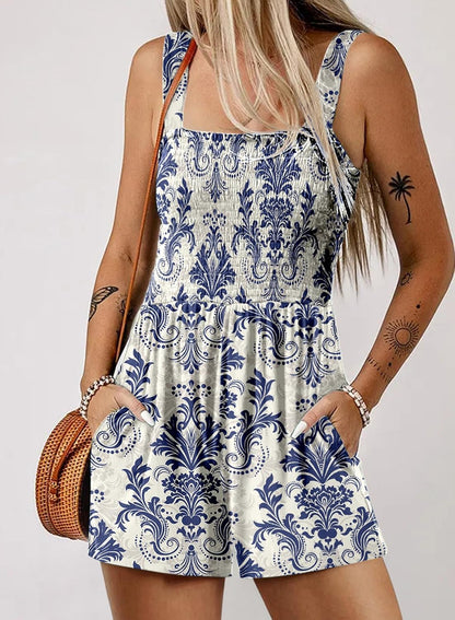 Limited time sale🔥Women's Casual Sleeveless Floral Jumpsuit Cute Romper with Pockets