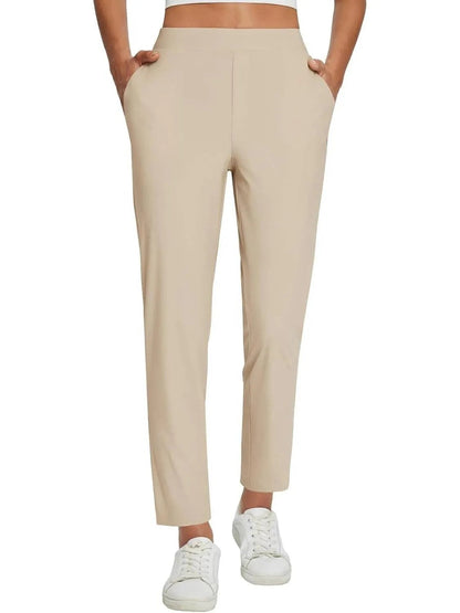 Women's Travel Pants Lightweight Anklle Dresss Pants With Zipper Pockets Summer UPF50