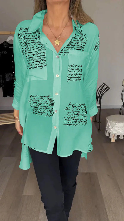 2024 Letter Print Fashion Lapel Shirt(Buy 2 Free Shipping)