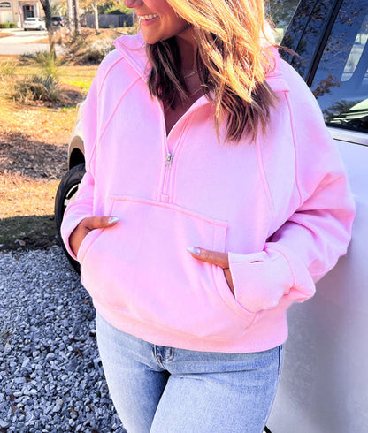 Half-Zip Stand Collar Sweatshirt(Buy 2 Free Shipping)