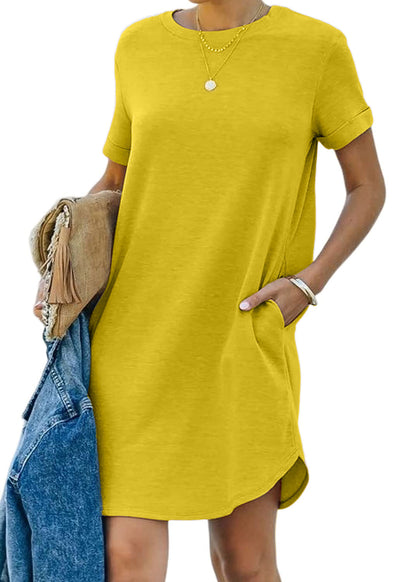 2024 Women's Casual Short Sleeve T Shirt Dress Basic Dresses with Pockets