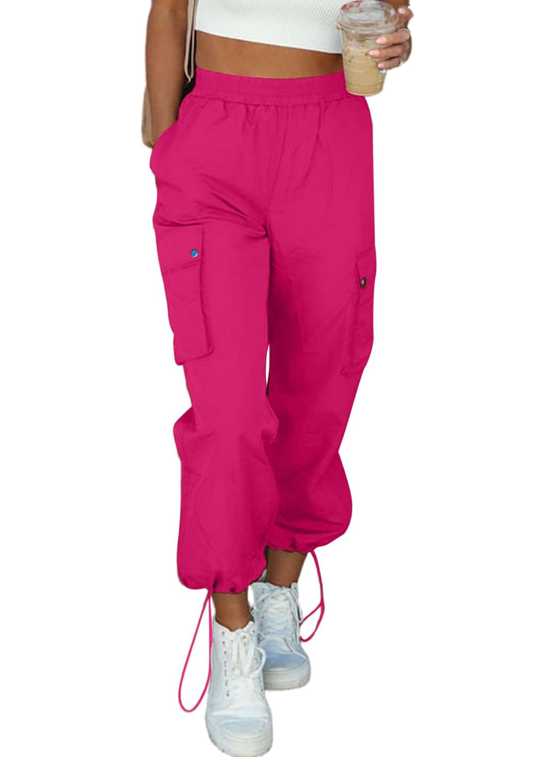 2024 NEW Women Summer Casual Elastic High Waisted Parachute Pants (BUY 2 FREE SHIPPING)