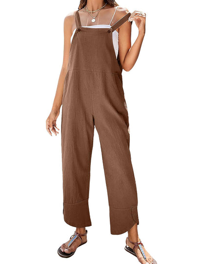 2024 NEW-Women's Sleeveless Overalls Loose Wide Leg Jumpsuit (BUY 2 FREE SHIPPING)