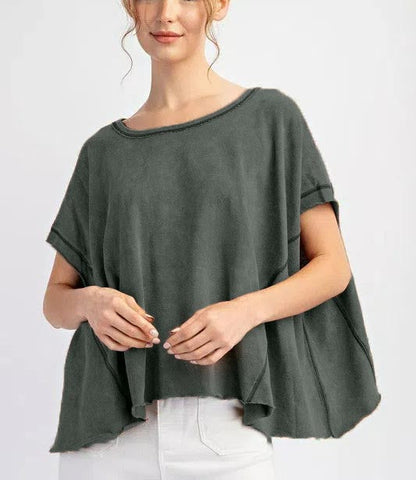 Mineral Washed Short Sleeve Top