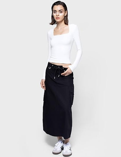 HOT SALE🔥 2024 Women's Square Neck Slim Fit Long Sleeve T-Shirt (BUY 2 FREE SHIPPING)