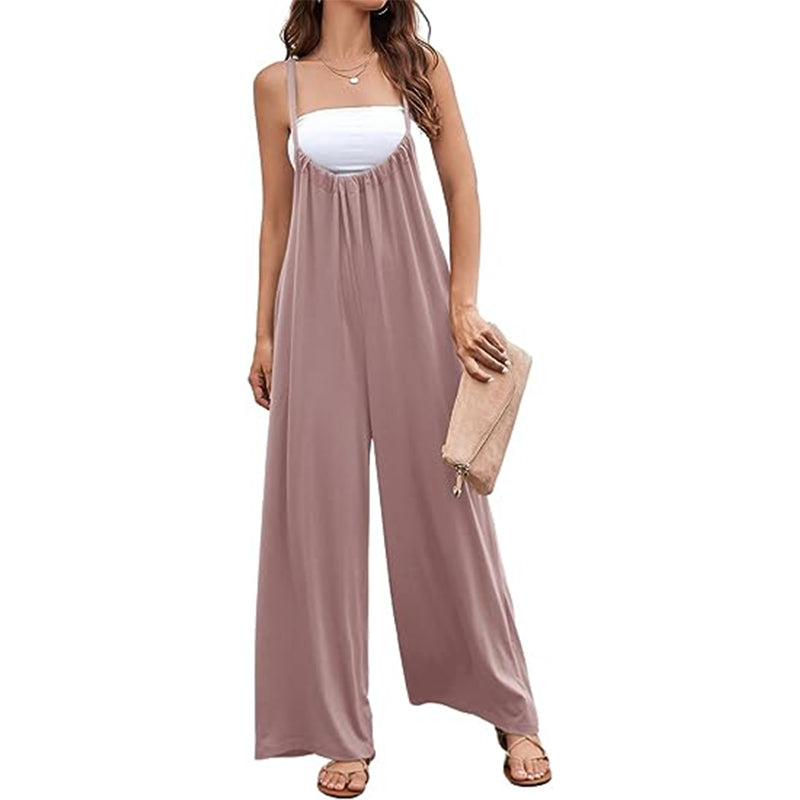 Women's Casual Loose Sleeveless Jumpsuits Spaghetti Straps with Pockets(BUY 2 FREE SHIPPING)