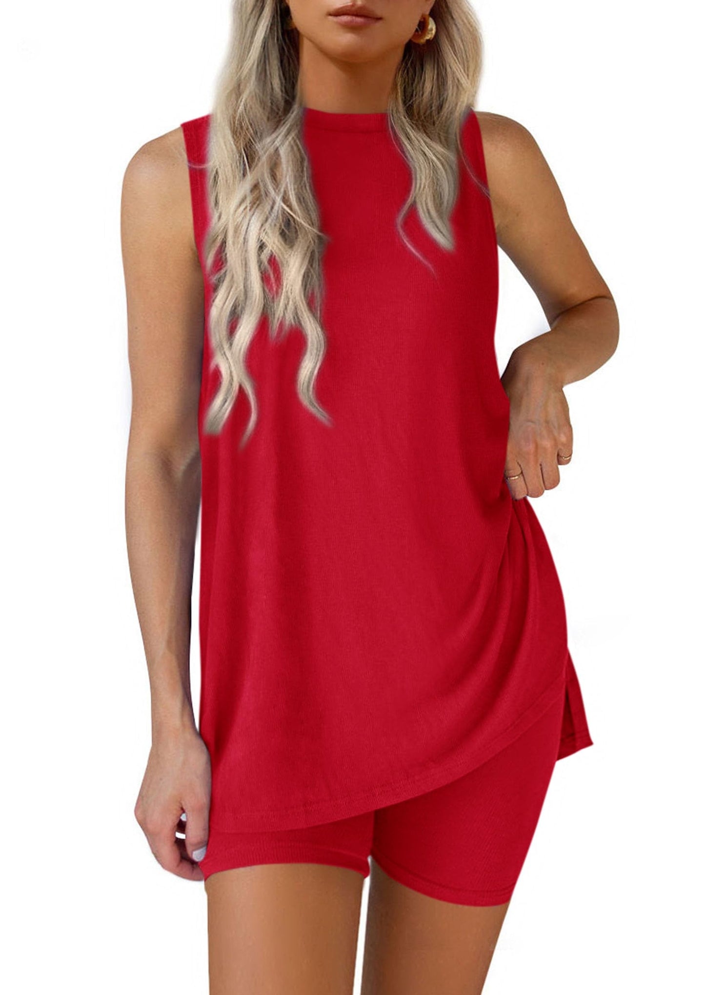 Women's 2 Piece Sets Summer Matching Lounge Shorts Set