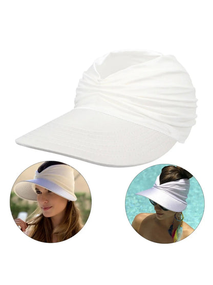 Women's Sun Protection Wide Brim Visor Hat Casual Outdoor Beach Sun Hat
