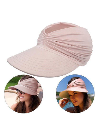 Women's Sun Protection Wide Brim Visor Hat Casual Outdoor Beach Sun Hat