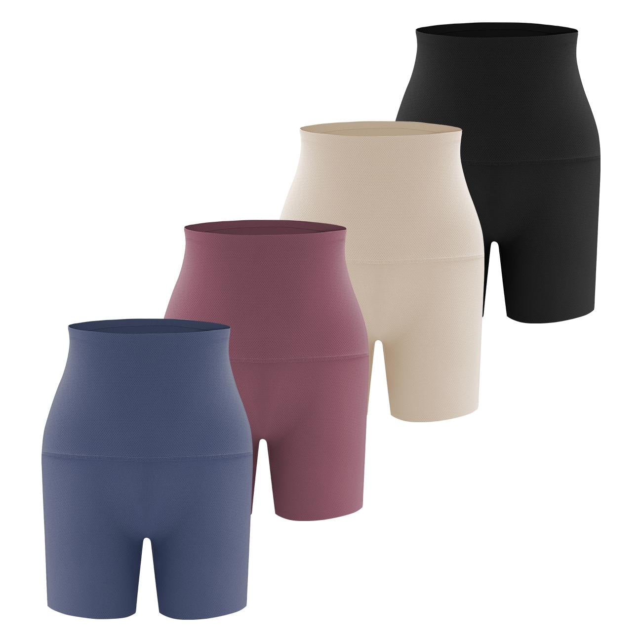 4PCS Women's High Waist Seamless Boyshort Underwear, Breathable Full Coverage Boxer Briefs