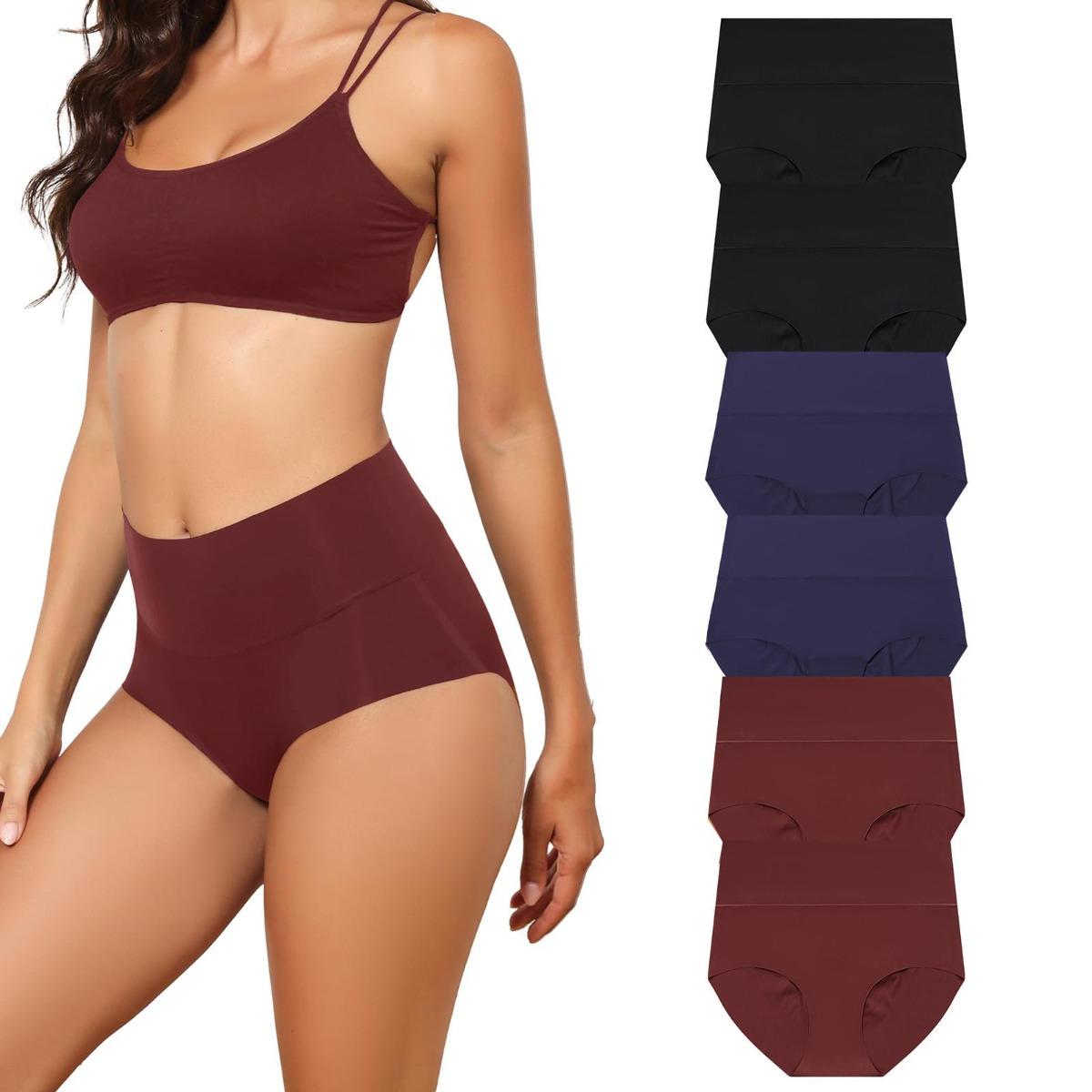 Women's Seamless High Waisted Underwear 6-Pack, Full Coverage No-Show Briefs