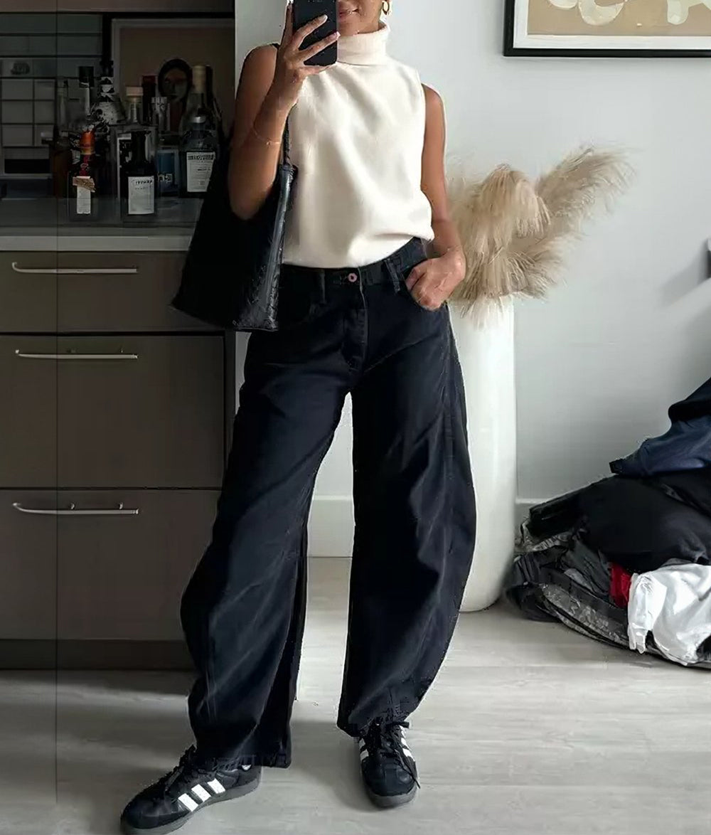 Hot Sale ✨High Stretch Mid-Rise Barrel Jeans Fashion Wide Leg Shape (BUY 2 Free Shipping)