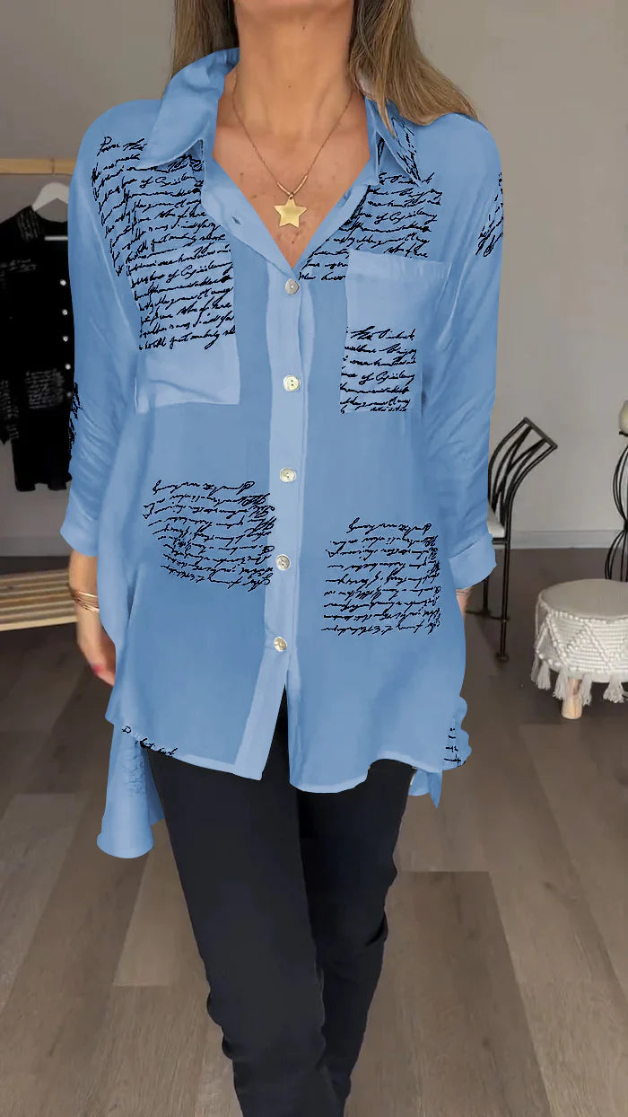Letter Print Fashion Lapel Shirt(Buy 2 Free Shipping)
