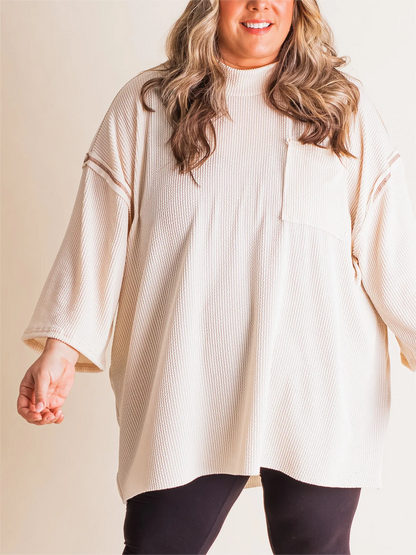 Women's Oversize High Neck Urban Ribbed Top(Buy 2 Free Shipping)