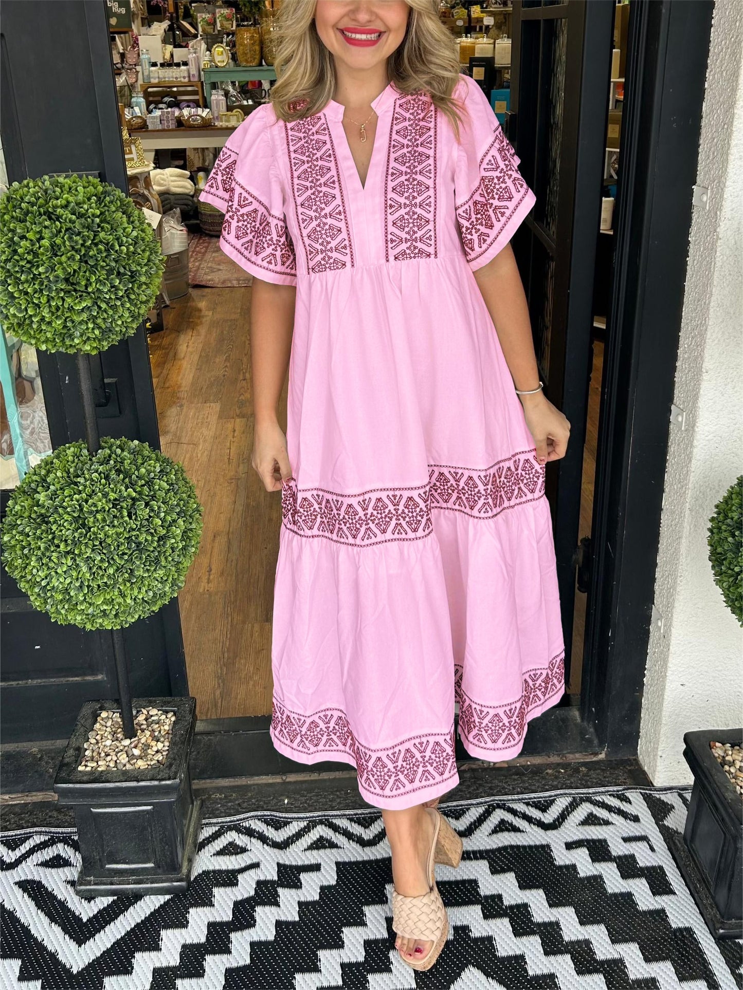 Tiktok Hot Sale Women's V-Neck Boho Maxi Dress (Buy 2 Free Shipping)