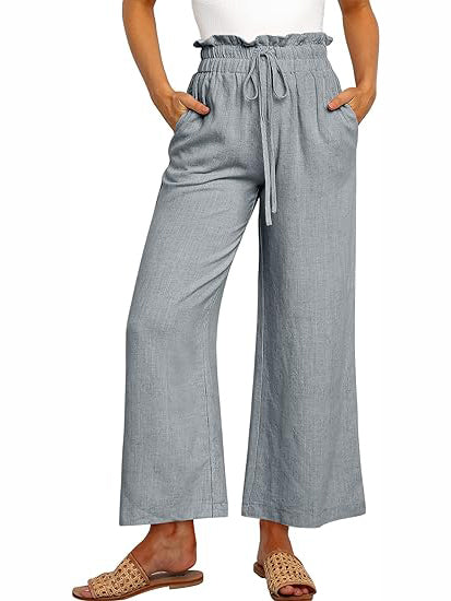 Women's Casual Drawstring Wide Leg Pants