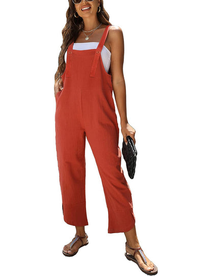 2024 NEW-Women's Sleeveless Overalls Loose Wide Leg Jumpsuit (BUY 2 FREE SHIPPING)