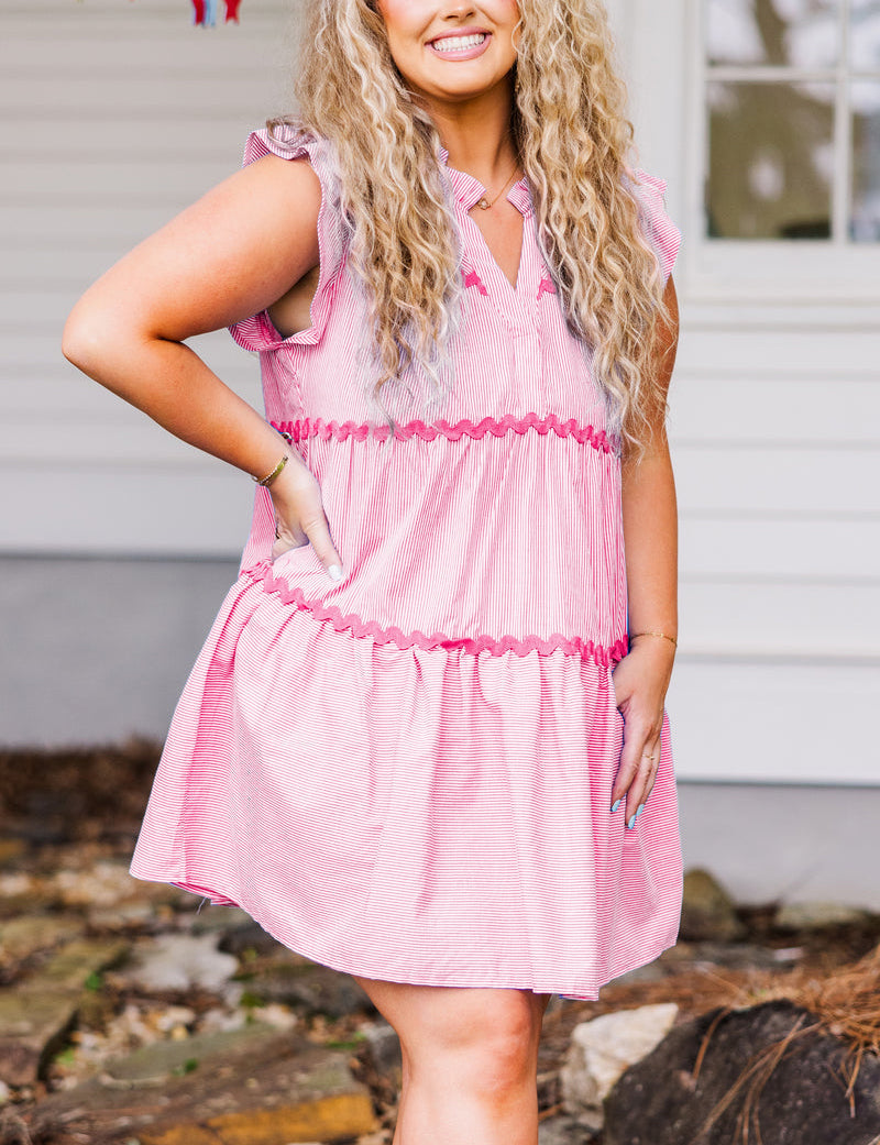 Women's striped v-neck dress(Buy 2 Free Shipping)
