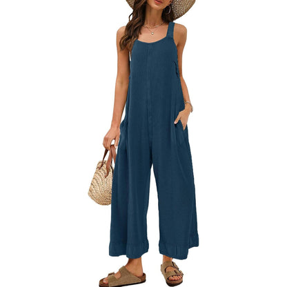 Women's Waffle Backless Jumpsuit (Buy 2 Free Shipping）