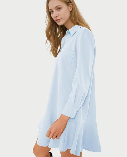 Chambray Callahan Ruffle Flowy Casual Dress (⏰40% OFF TODAY)