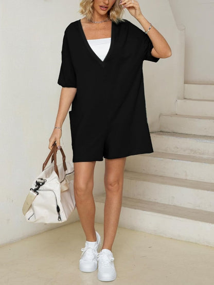2024 Oversized Vibrant Relaxed Backless Tee Romper (Buy 2 Free Shipping)