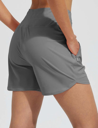✨Women's 5" Swim Board Shorts High Waisted Quick Dry Swimsuit Swimming Bottoms