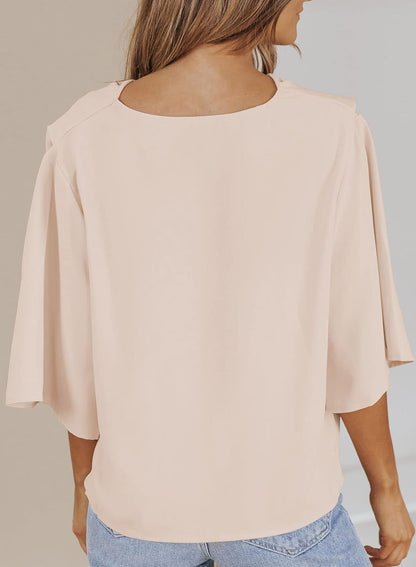 2024NEW Womens Short Sleeve Chiffon Shirt (BUY 2 FREE SHIPPING)