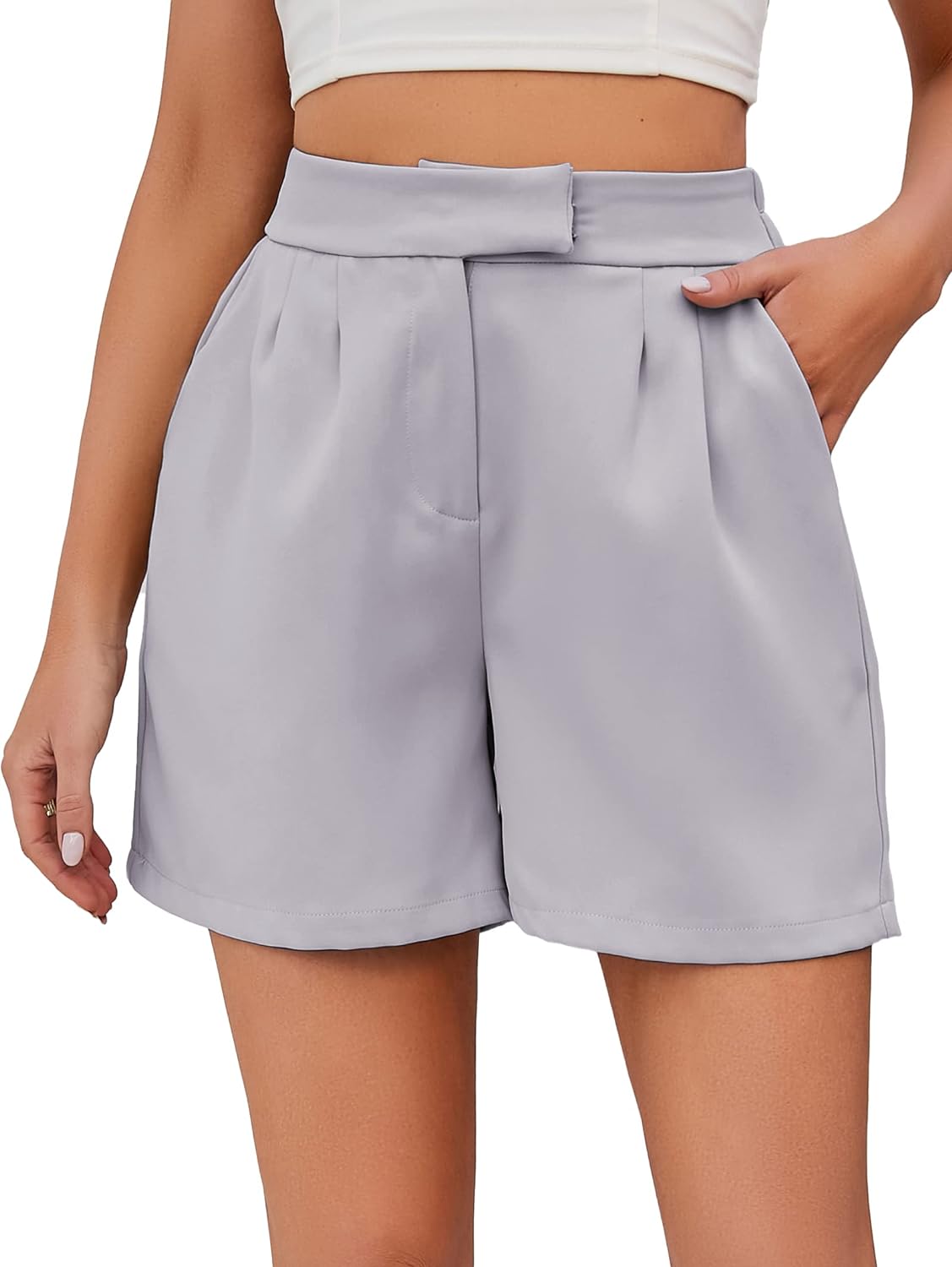 Women's Summer Cute  Casual Side Pockets High Waist Shorts