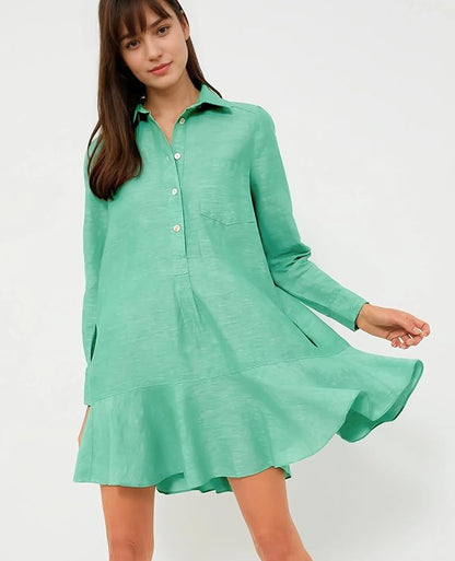 Chambray Callahan Ruffle Flowy Casual Dress (⏰40% OFF TODAY)
