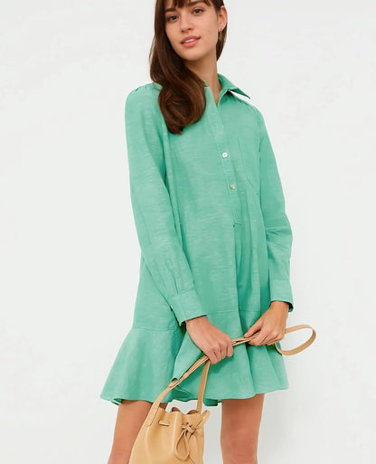 Chambray Callahan Ruffle Flowy Casual Dress (⏰40% OFF TODAY)