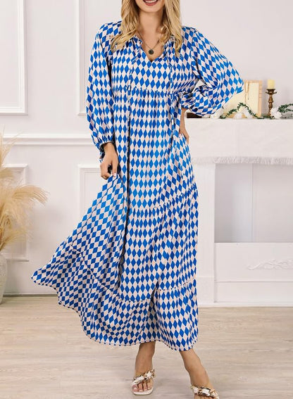 SUMMER CHIC- Women's Puff Sleeve Floral Boho Maxi Dress (Buy 2 Free Shipping)