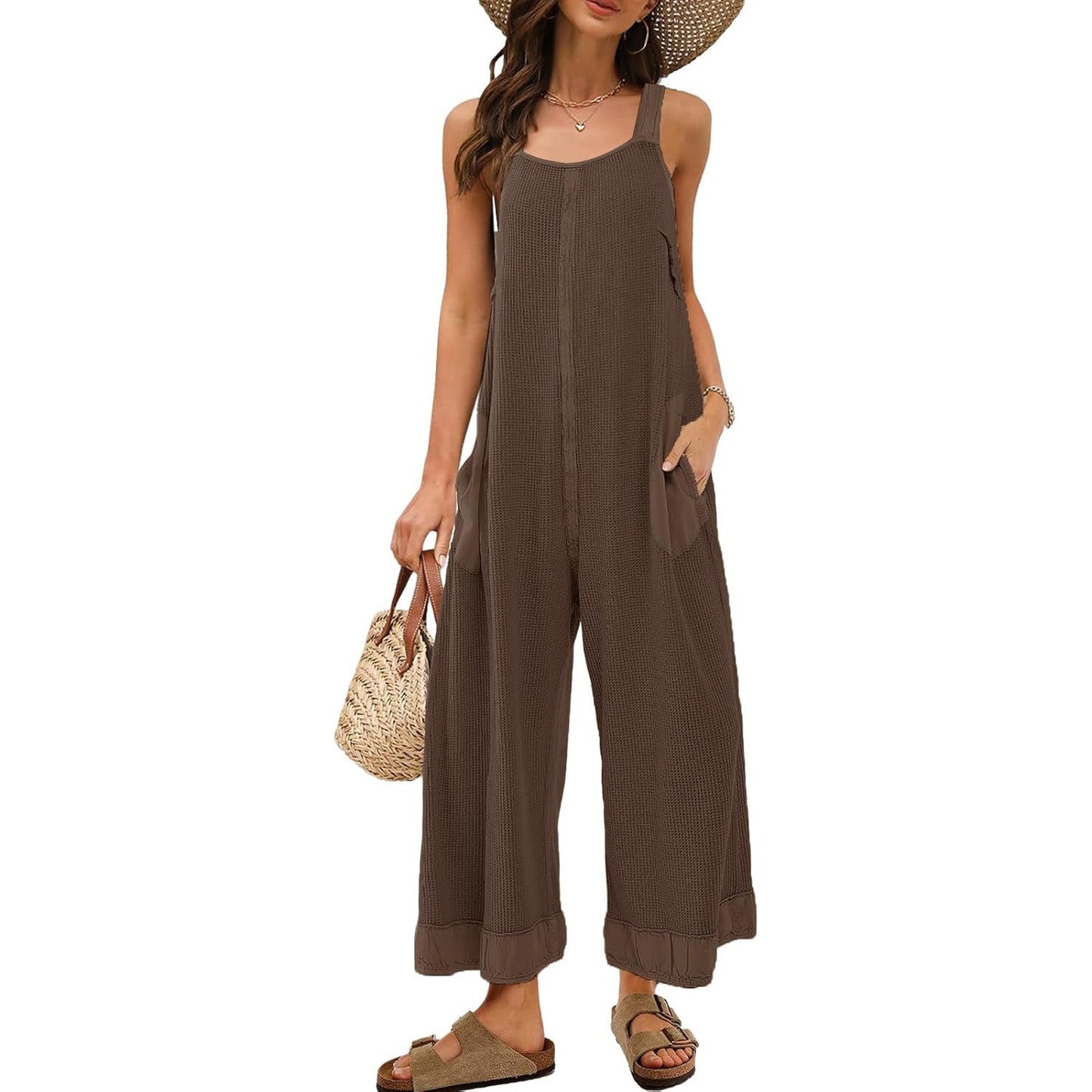 Women's Waffle Backless Jumpsuit (Buy 2 Free Shipping）