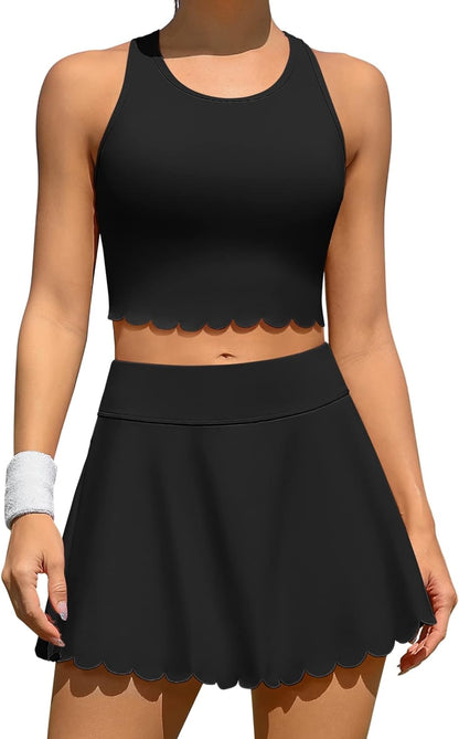Women Athletic Workout Dress with Shorts and Pockets ✨BUY 2 FREE SHIPPING