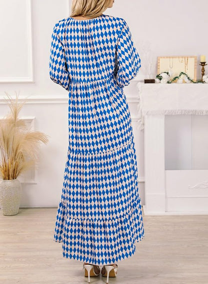 SUMMER CHIC- Women's Puff Sleeve Floral Boho Maxi Dress (Buy 2 Free Shipping)