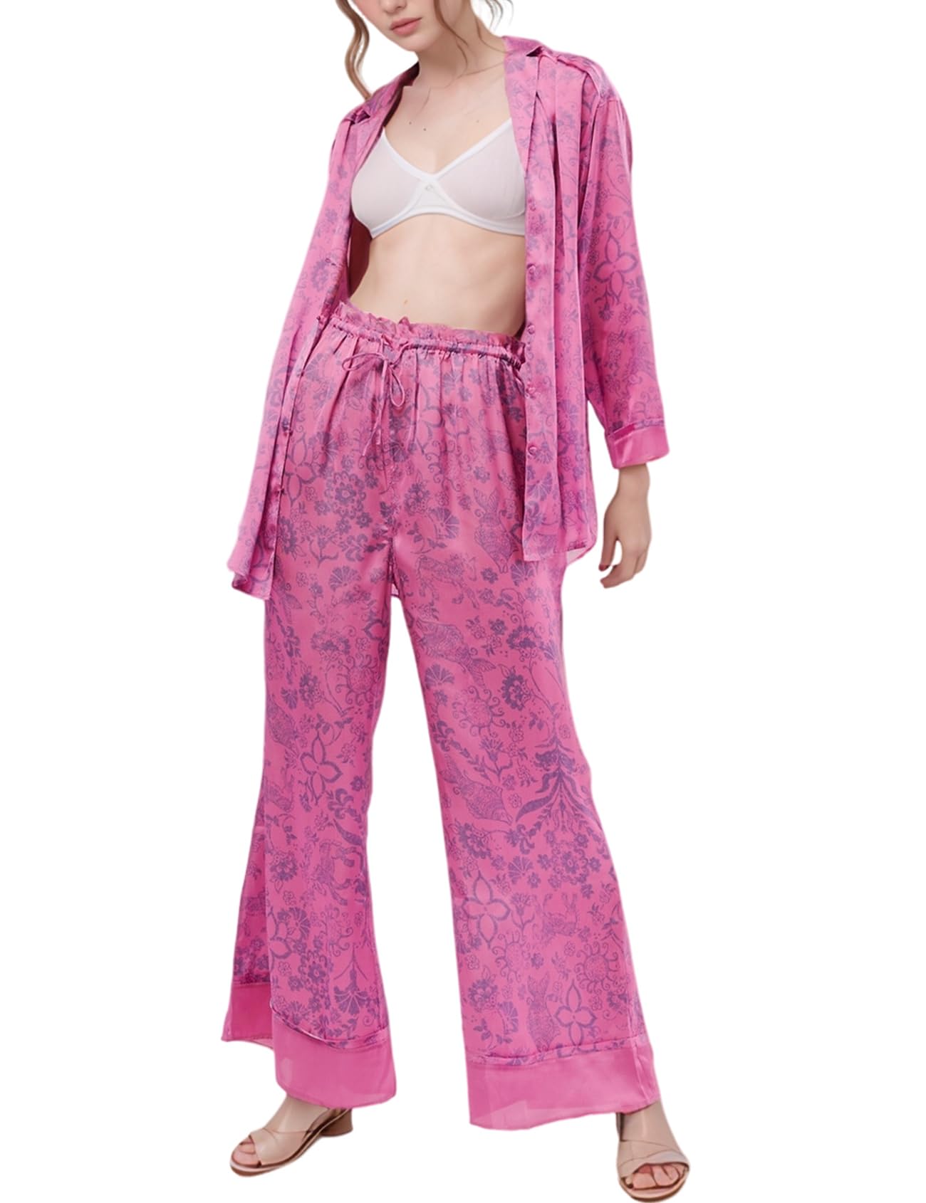 Floral Long Sleeve Pajamas Set